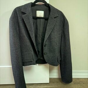 Tibi Kian Glenplaid Cropped Bomber Blazer